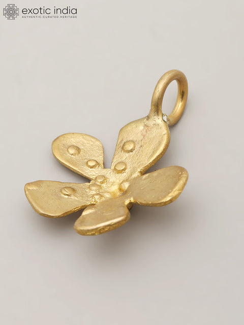 Tiny Brass Flower with Connector