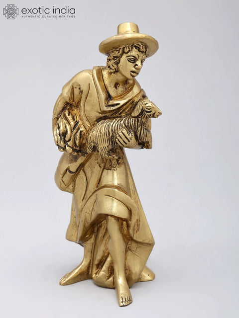 Small Handcrafted Brass Nativity Scene Set (Birth of Jesus Christ) | Complete Holy Family Set of 18 Statues