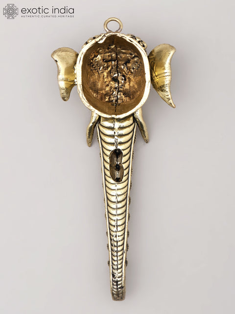 5" Small Superfine Royal Elephant Face Wall Hanging | Brass Statue