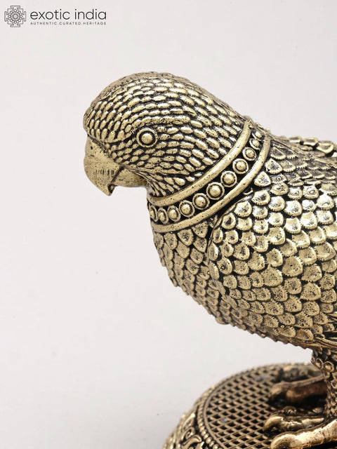 6" Small Superfine Decorative Brass Parrot | Table Decor