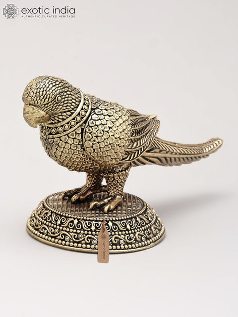 6" Small Superfine Decorative Brass Parrot | Table Decor