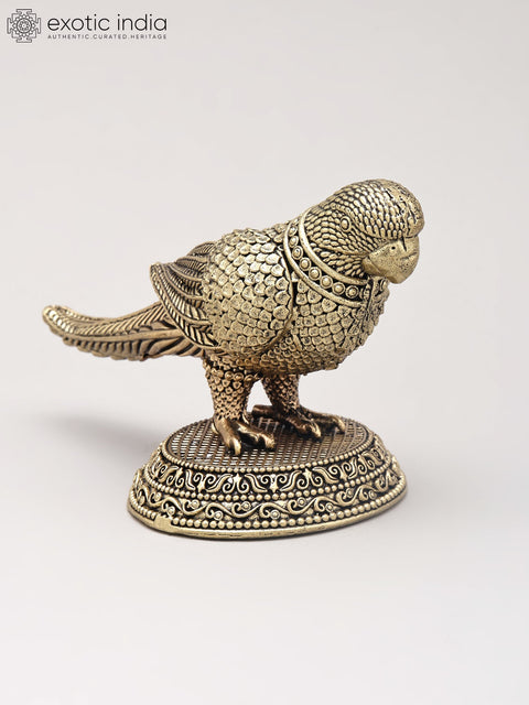 6" Small Superfine Decorative Brass Parrot | Table Decor