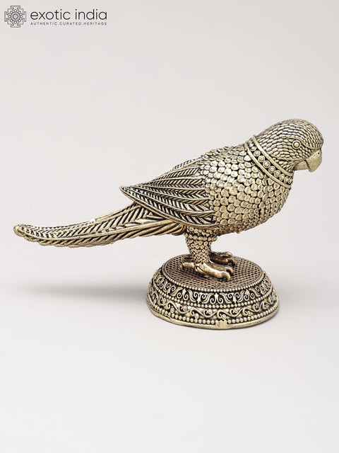 6" Small Superfine Decorative Brass Parrot | Table Decor
