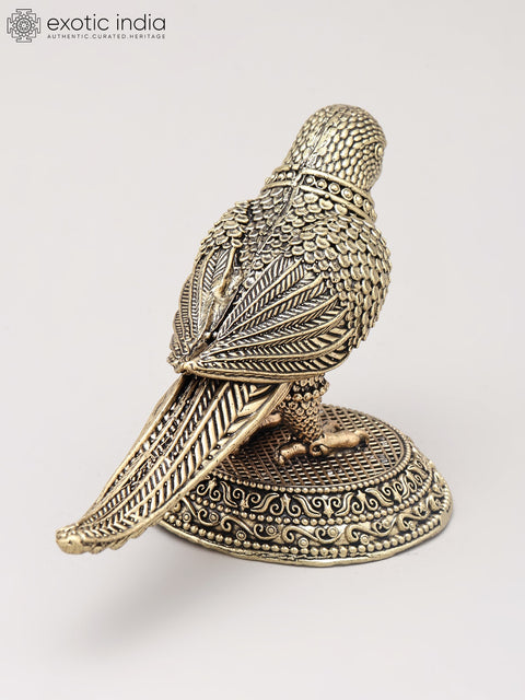 6" Small Superfine Decorative Brass Parrot | Table Decor
