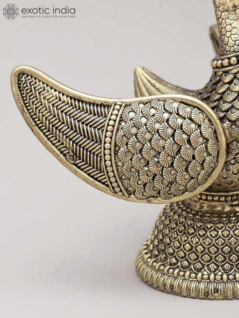 6" Small Superfine Decorative Peacock with Open Wings | Table Decor | Brass Statue