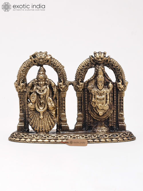 2" Handmade Tirupati Balaji and Padmavati Copper Statue