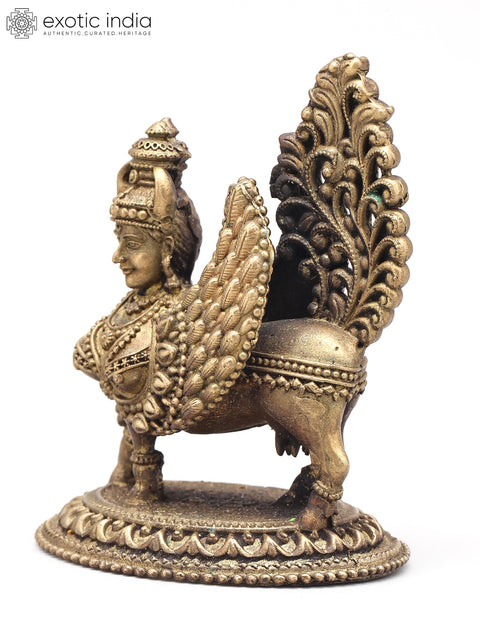 3" Small Goddess Kamadhenu - Symbol of Abundance and Blessings | Handmade | Copper Statue