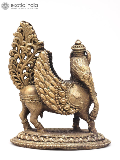 3" Small Goddess Kamadhenu - Symbol of Abundance and Blessings | Handmade | Copper Statue