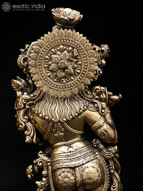 10" Brass Superfine Standing Radha Krishna | Pair of Brass Statues
