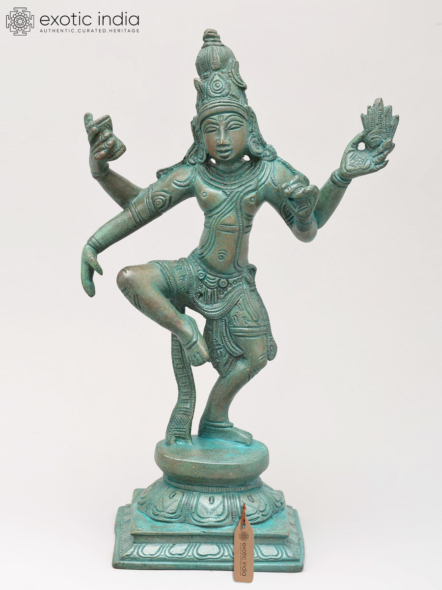 12" Dancing Lord Shiva Nataraja Brass Statue for Home Decor