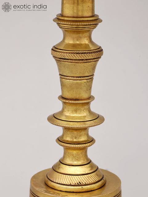 12" Five Wicks Chakra Lamp in Brass
