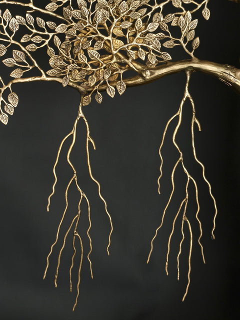 82" Huge Brass Tree of Life with Birds