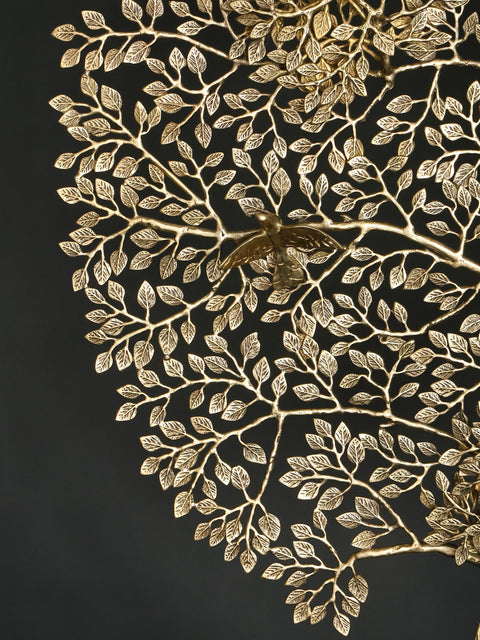 82" Huge Brass Tree of Life with Birds