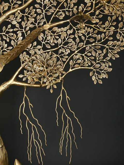82" Huge Brass Tree of Life with Birds