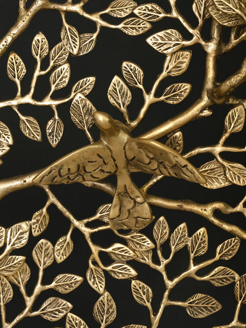 82" Huge Brass Tree of Life with Birds