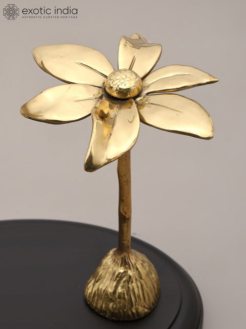 10" Designer Golden Flower Duo Showpiece | Premium Artistic Home Accent
