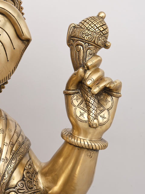 33" Large Fine Four Armed Blessing Lord Ganesha | Brass Statue