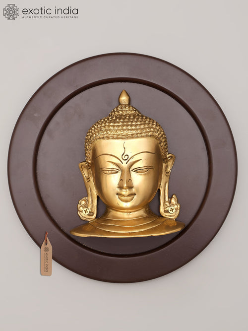 10" Brass Lord Buddha Handmade Wall Hanging Sculpture