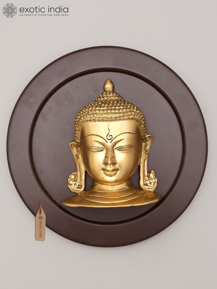 10" Brass Lord Buddha Handmade Wall Hanging Sculpture