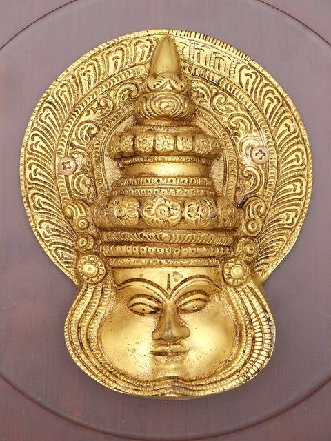8" Wood Framed Kathakali Face Statue | Wall Hanging