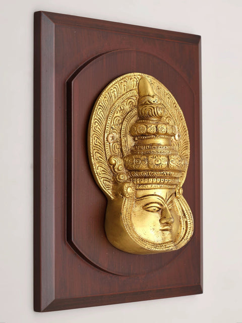 8" Wood Framed Kathakali Face Statue | Wall Hanging