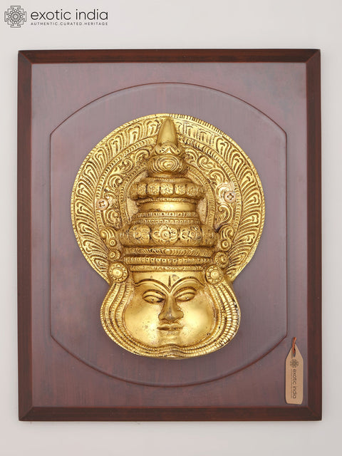 8" Wood Framed Kathakali Face Statue | Wall Hanging