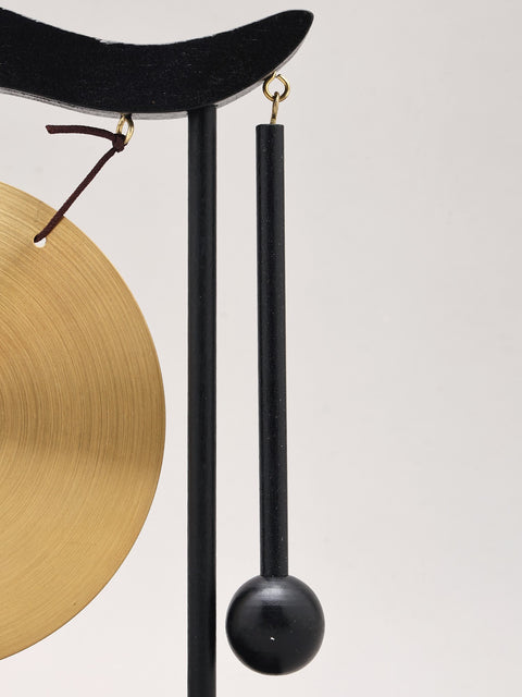 8" Brass Gong with Wooden Stand and Mallet