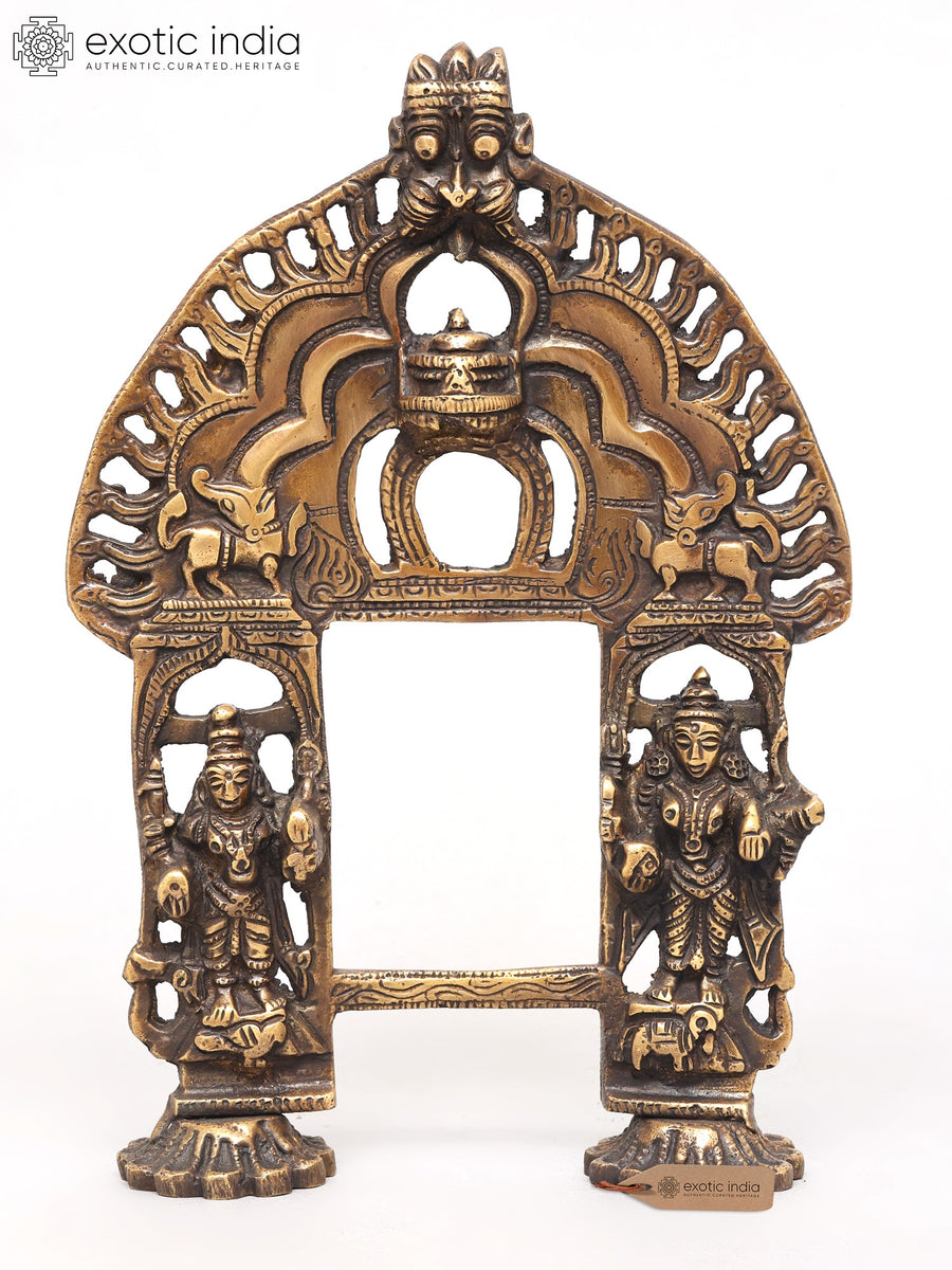 11" Brass Prabhavali Torana Arch Statue for Pooja