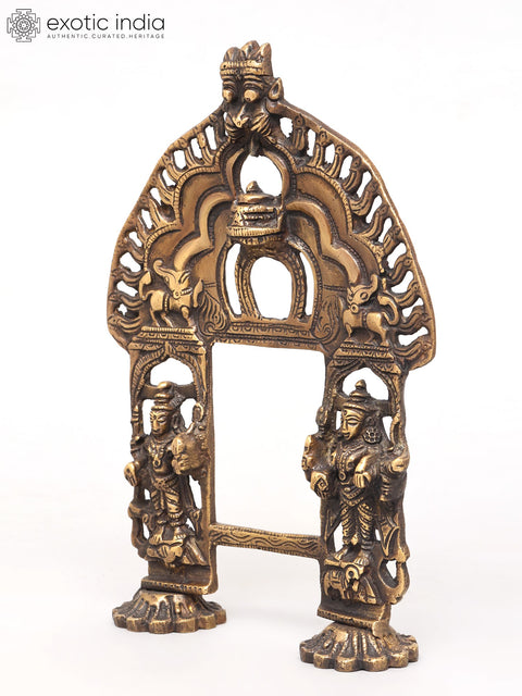 11" Divine Brass Prabhavali Torana - Traditional Idol Arch