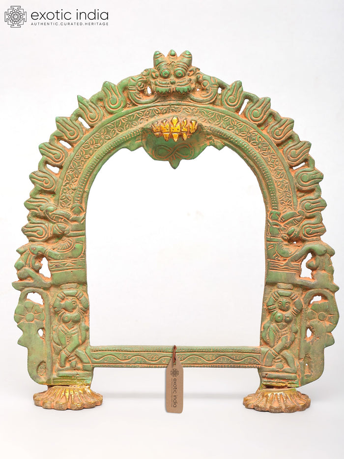 11" Brass Kirtimukha Prabhavali Statue for Pooja