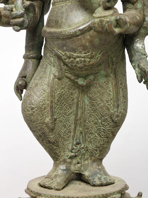 15" Eight Armed Lord Ganesha | Brass Statue