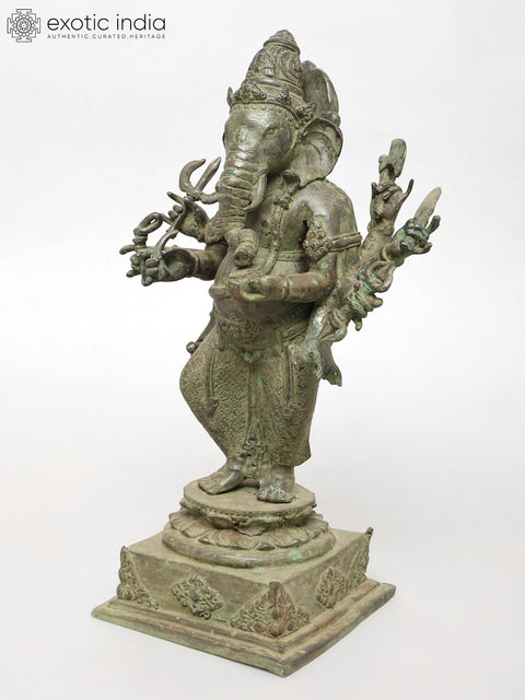 15" Eight Armed Lord Ganesha | Brass Statue