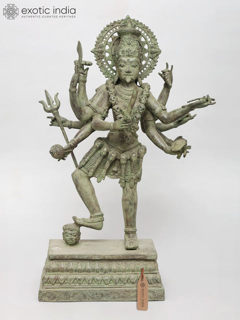 24" Ten Armed Goddess Kali | Brass Statue
