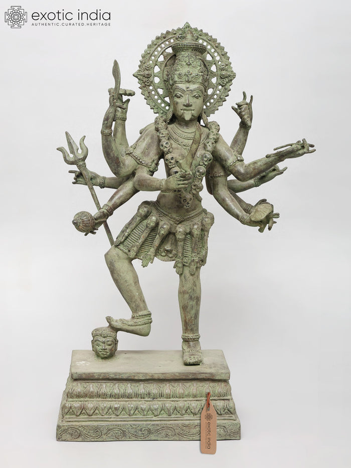 24" Ten Armed Goddess Kali | Brass Statue