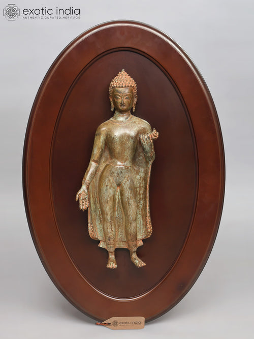 32" Standing Buddha Brass Statue Wall Hanging for Home Decor