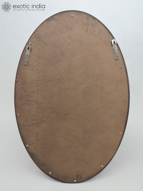 32" Framed Standing Buddha Statue in Brass | Wall Hanging