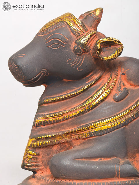 7" Brass Nandi Statue - Vahana of Lord Shiva
