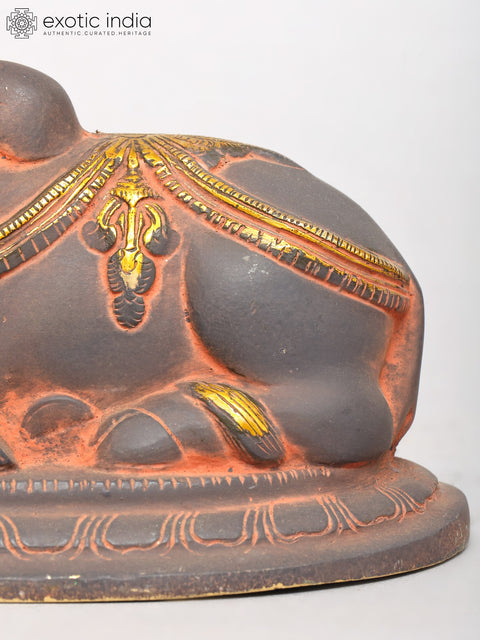 7" Brass Nandi Statue - Vahana of Lord Shiva