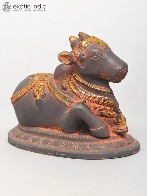 7" Brass Nandi Statue - Vahana of Lord Shiva