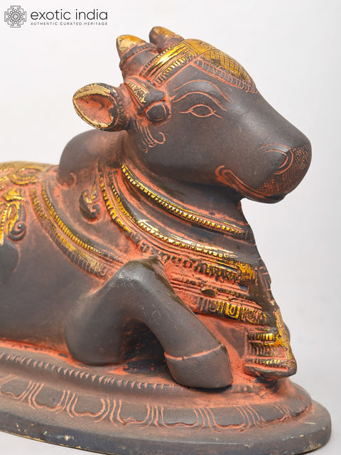 7" Brass Nandi Statue - Vahana of Lord Shiva