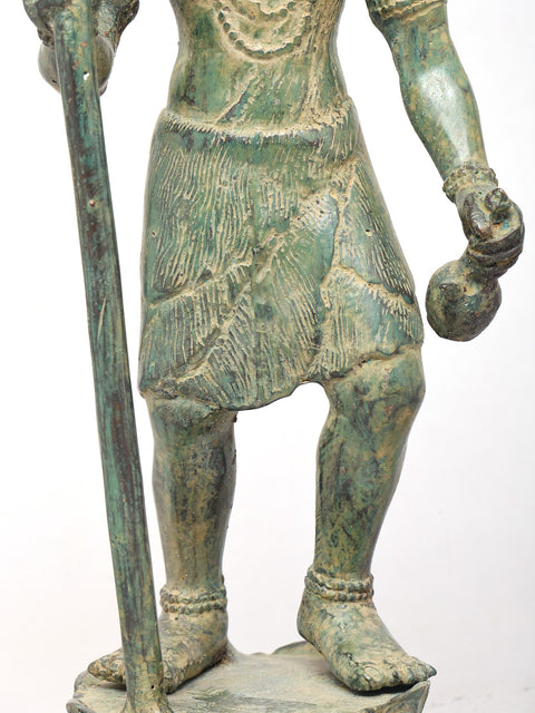 14" Standing Lord Shiva with Trident | Brass Statue