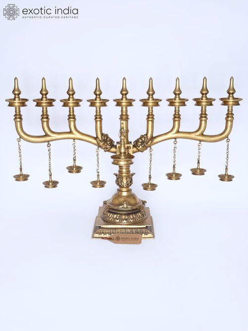 65" Super Large Brass Kerala Multi Deepam Lamp for Pooja