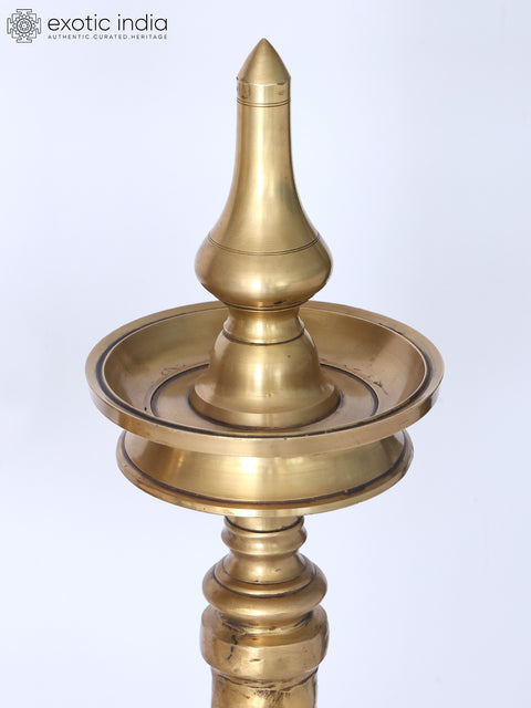 65" Super Large Brass Kerala Style Multi Deepam Lamp | Traditional Indian Multi Diya Stand