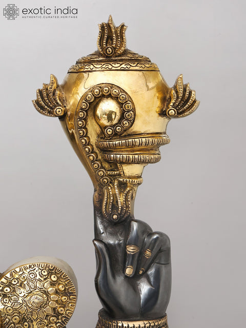 67" Large Black and Golden Tirupati Balaji (Venkateshvara) | Brass Statue