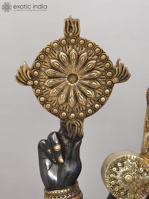 67" Large Black and Golden Tirupati Balaji (Venkateshvara) | Brass Statue