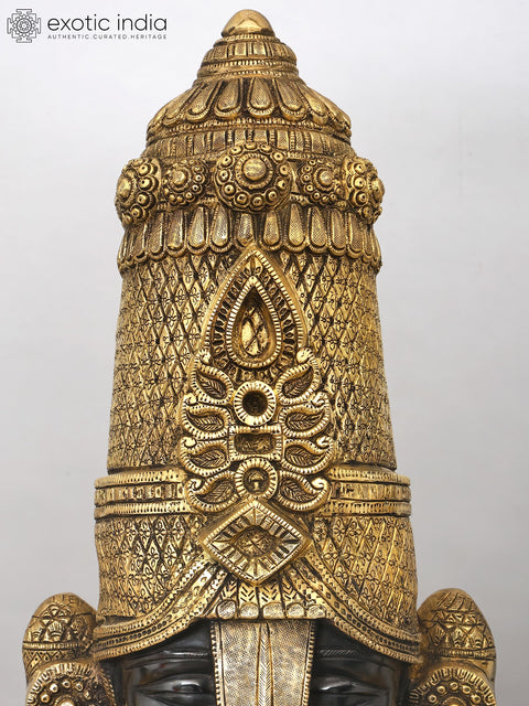 67" Large Black and Golden Tirupati Balaji (Venkateshvara) | Brass Statue