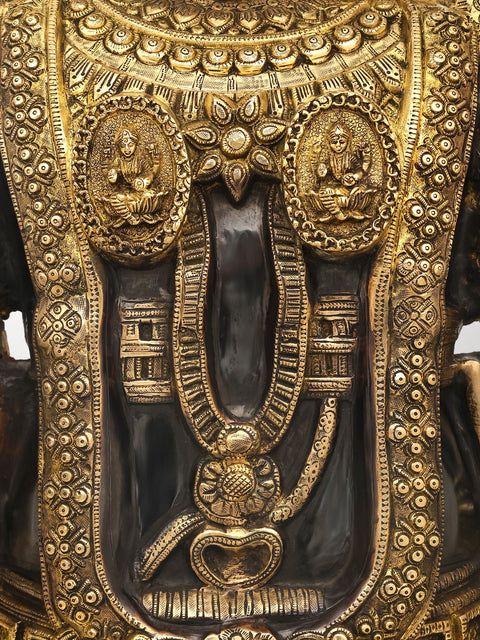 67" Large Black and Golden Tirupati Balaji (Venkateshvara) | Brass Statue