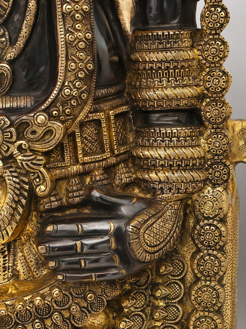 67" Large Black and Golden Tirupati Balaji (Venkateshvara) | Brass Statue