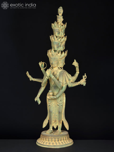 24" Eleven Headed Avalokiteshvara | Brass Statue