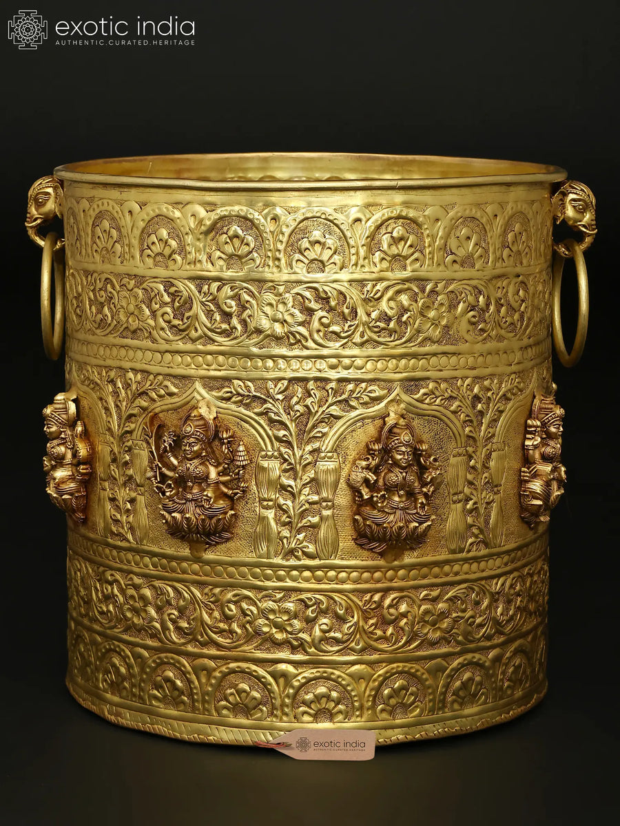 Handcrafted Brass Ashtalakshmi Planter Bowl for Home Decor